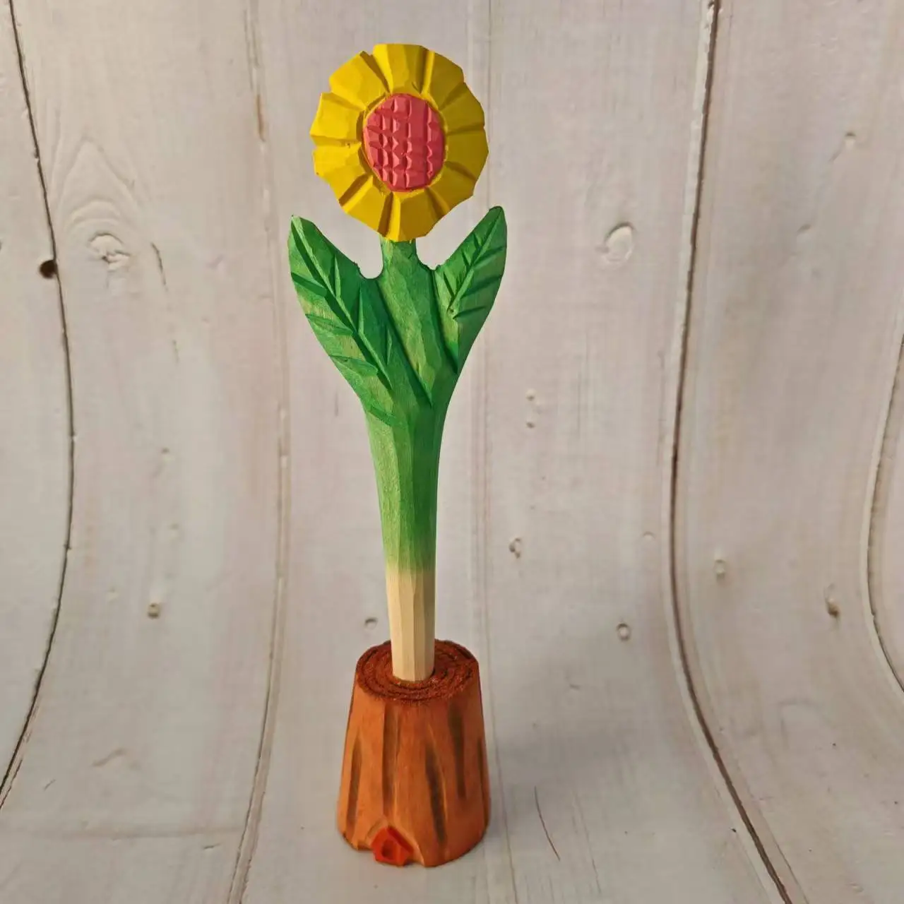 

Wooden Carved Sunflower Pen Handmade Cute Gel Ink Ballpoint Writing Tool Kids Safe Stationery Office Supply Novelty Gift