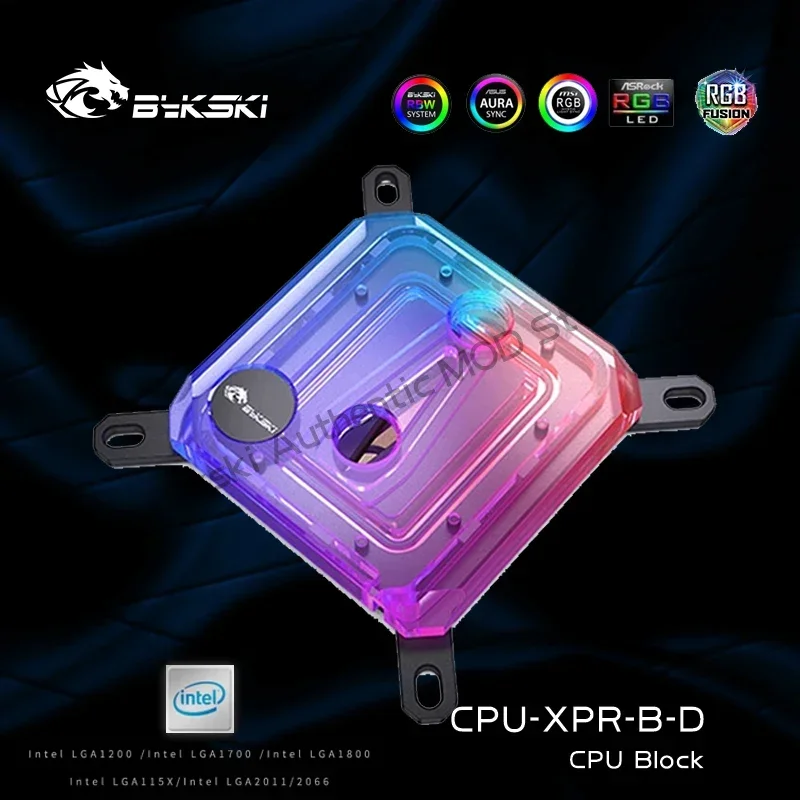 

Bykski CPU-XPR-B-D CPU Watercooler 1700 Intel 13900KS Overclocking 0.08mm Channel LGA 115X 1800 Waterblock RGB 5V MB SYNC