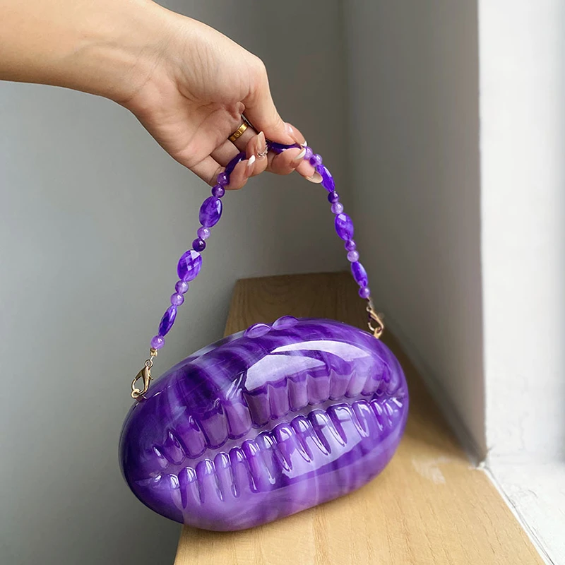 

Lady Pearl Dark Blue Shell Acrylic Box Clutch Purse Women Evening Bag Woman Crossbody Bag For Wedding Party Chain Shoulder Bags