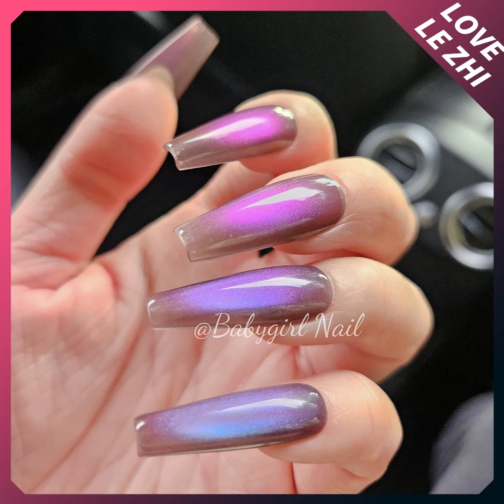 High-End French 10Pcs Nude Nails Tip Handmade 3D Rhinestones Stiletto Long Coffin Cat Eyes False Nail Pearl Pink Nails Gift