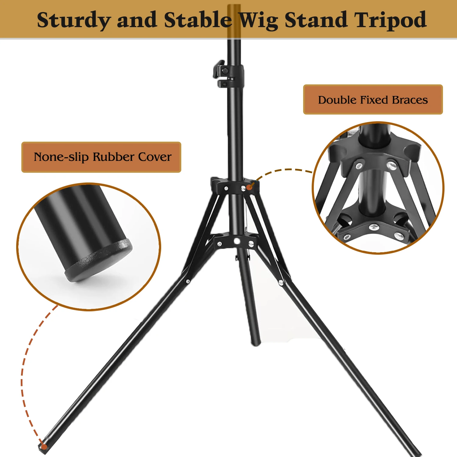 150cm  Wig Stand Tripod -59 Inch Mannequin Head Stand Wig Stand Tripod Wig Head Stand Mannequin Head Adjustable