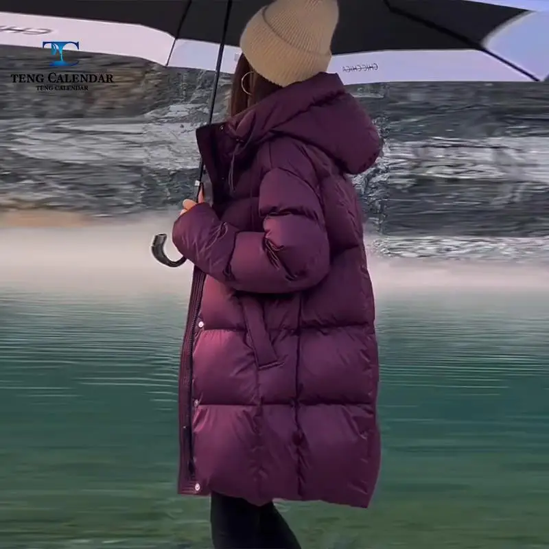 

Fashionable Puff Cotton Jacket, European Hooded Mid To Long Thick and Warm Loose Jacket Trend, Women's 2025 Winter New Style