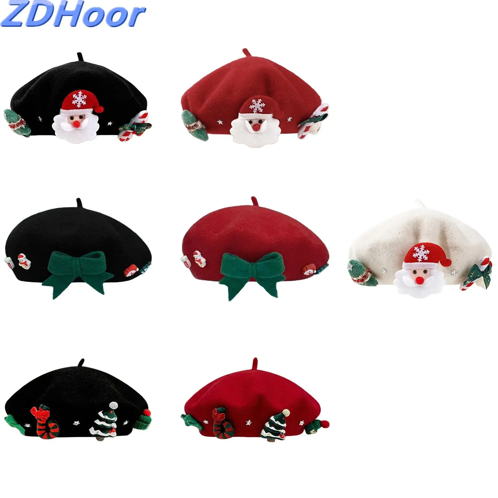 

Christmas Element Headwear Christmas Wool Beret Hat French Beret Cap for Women And Girls for Cosplay Costume Christmas