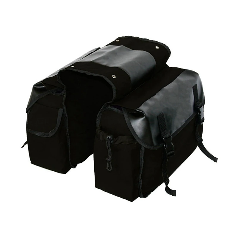 Motorcycle Bicycle Large Capacity Saddle Bag Cycling Canvas Waterproof Saddle Box Side Tool Bag Rear Seat Bag