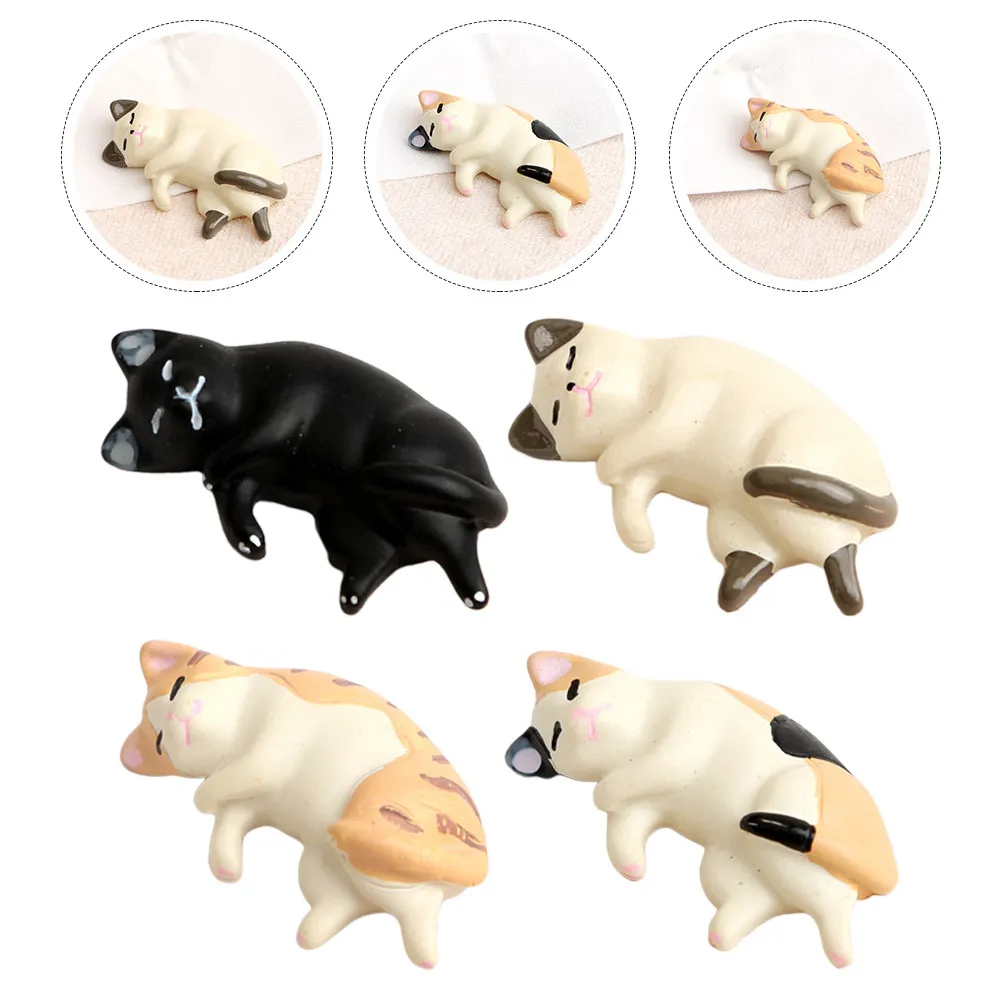 4Pcs Premium Resin Cat Design Manicure Pen Stand Nail Art Brush Holder Desktop Organizer for Nail Polishing Pen Storage