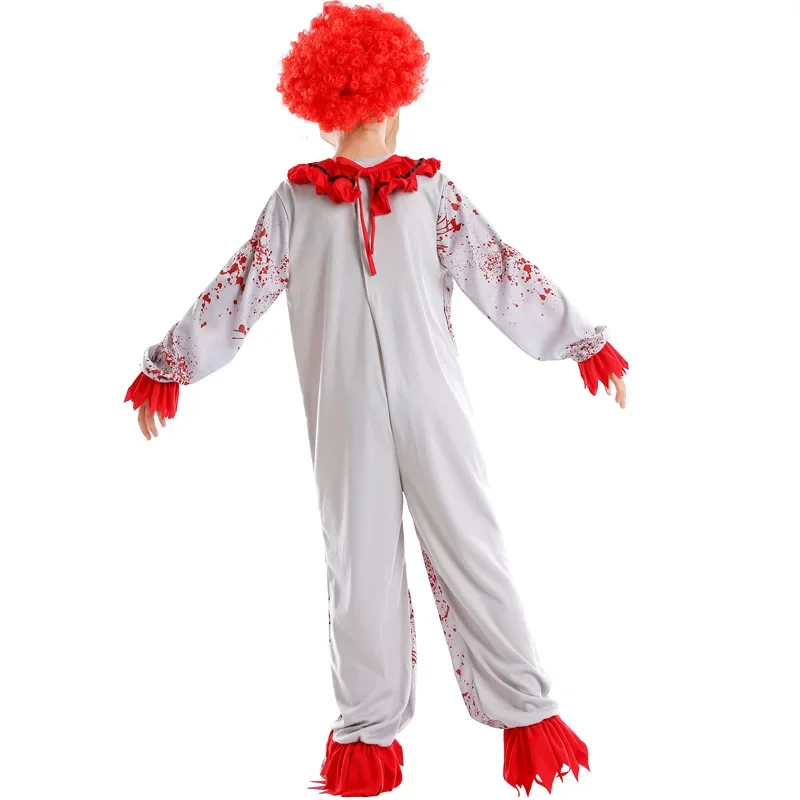 Fantrenfor- Costumes d'Halloween pour Enfant Garçon, Effrayant, Effrayant, Sanglant, Tueur, LYus, Clown, Bouffon, Cosplay