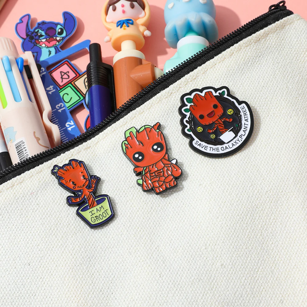 marvel-Стражи-Галактики-Мстители-Крошечный-Грут-Милый-Малыш-Дерево-Человек-Булавки-Подарочная-Брошь-для-Одежды-Аксессуар-Для-Рюкзака