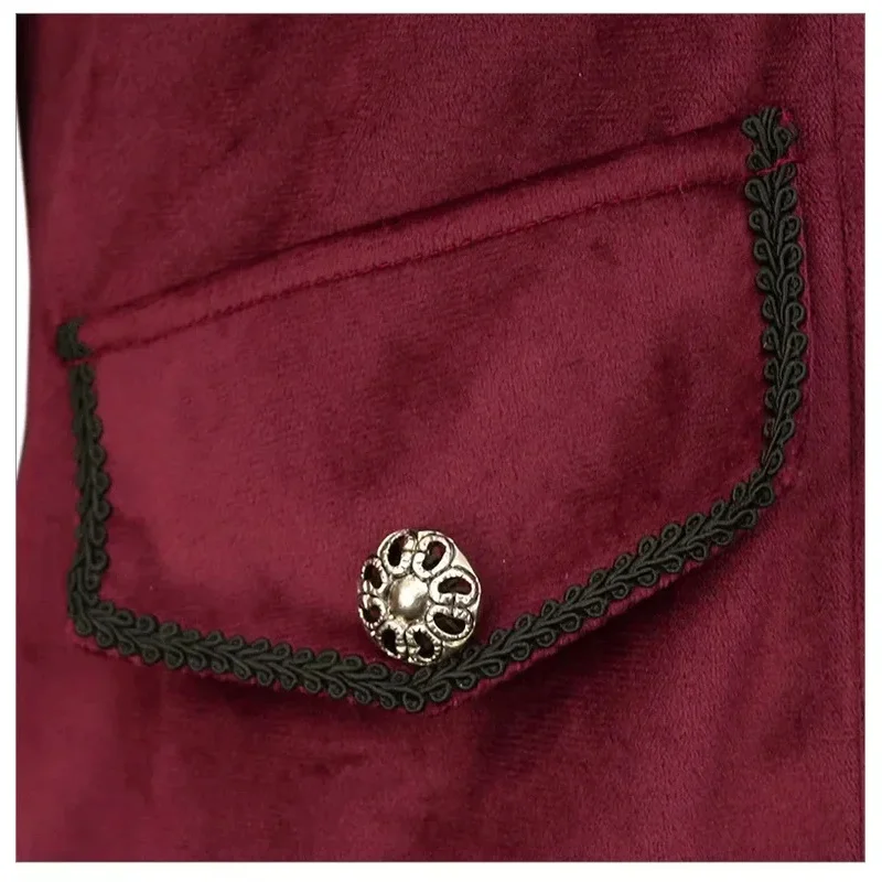 Мужской винтажный фрак в стиле стимпанк на Хэллоуин, бархатный фрак в стиле Ренессанс, викторианский сюртук, костюм для косплея