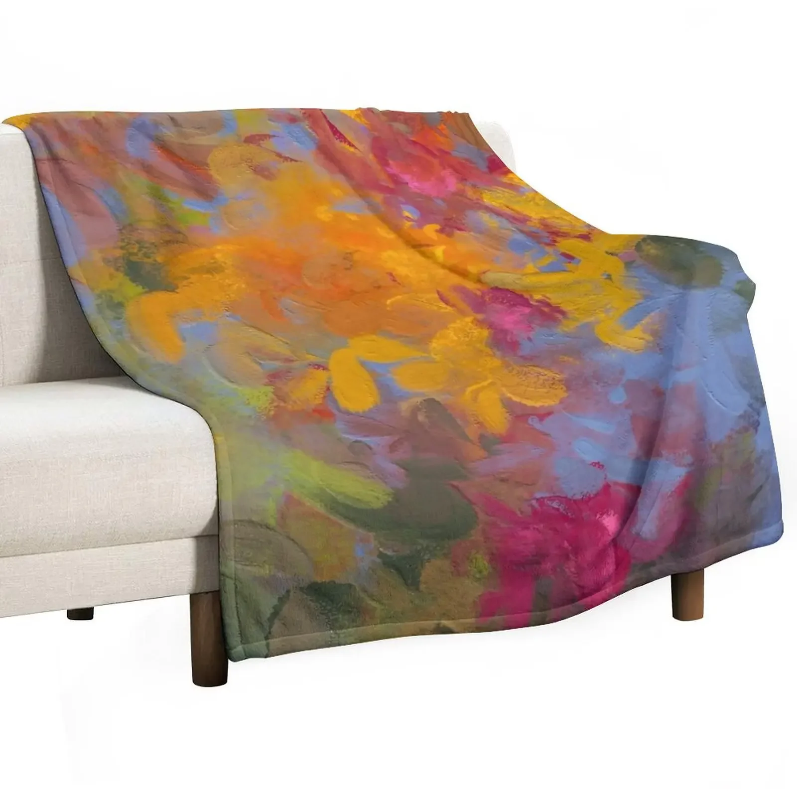 

Colors of Springtime Throw Blanket Vintage christmas gifts Flannel Fabric Soft Beds Blankets