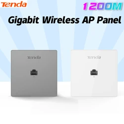 Tenda-Panel de AP inalámbrico Gigabit de doble banda W12, 1200M, Hotel, familia, toda la casa, pared integrada, Puerto inalámbrico Poe blanco Gigabit