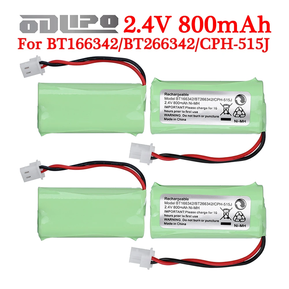 Batería NI-MH BT162342 de 2,4 V para BT183342 BT262342 VTech CS6114 CS6419 CS6719 AT&T EL52300 CL801 CL801 11 Schnur Weniger Telefon
