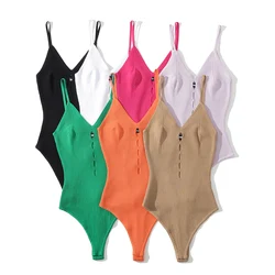 White bodysuit women sexy knitted tops women 2023 Summer bodycon bodysuits black cut out bodysuits crochet top backless