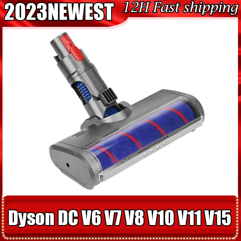 Soft Roller Brush Head for Dyson V11 V10 V8 V7 Wireless Vacuum Cleaner Quick Release Electric Brush Head Attachment Soft Clean