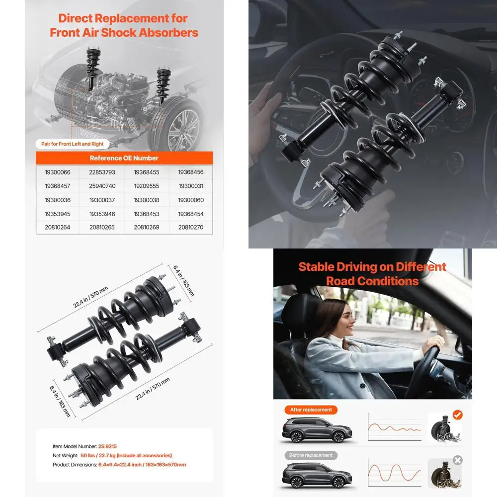 

Передняя пневматическая стойка амортизатора, 2 шт., совместима с Cadillac Escalade/ESV/EXT, GMC Sierra, Chevrolet Avalanche/Silverado/Subu