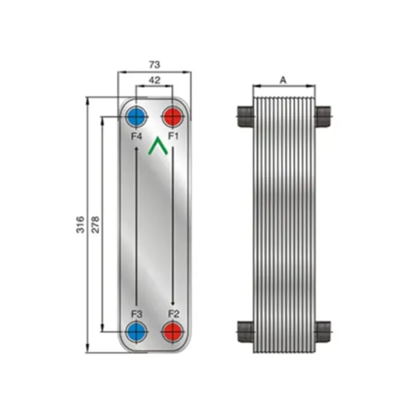 Brazed Plate Heat Exchanger FHC020G For Heat Pump Systems And Industrial Applications High Efficiency Cooling, MOQ:1