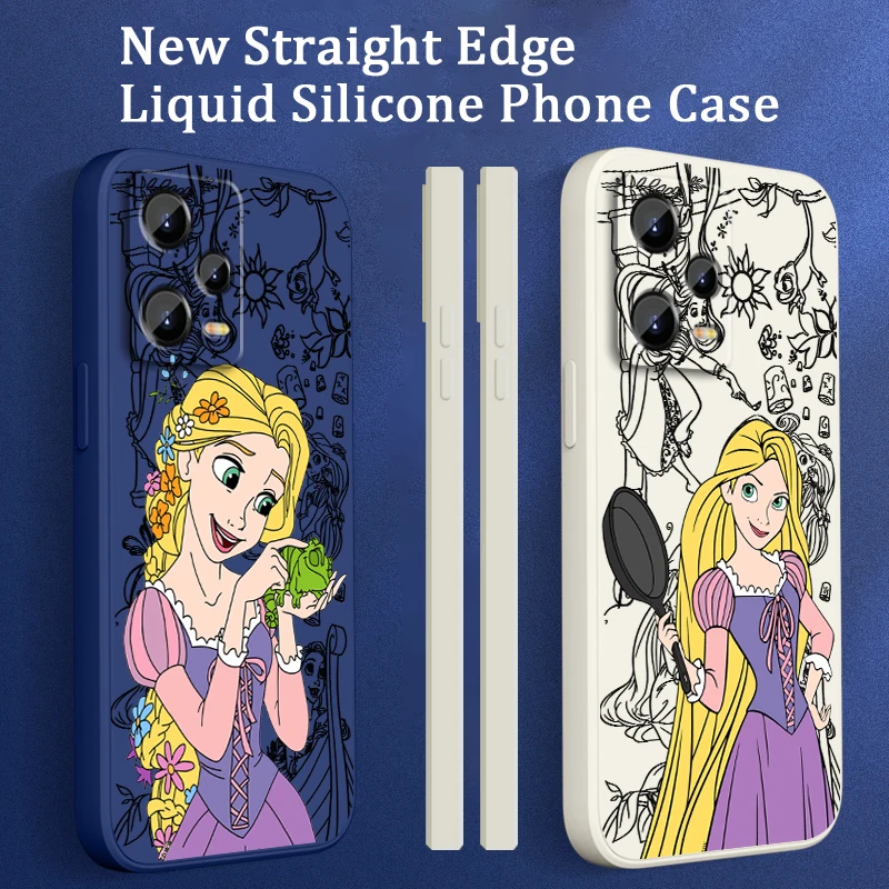 

Princess Rapunzel Disney Liquid Left Rope For Xiaomi Redmi Note 13 12 12S 12R 11 11T 11S 10 10S Pro Plus 5G TPU Phone Case