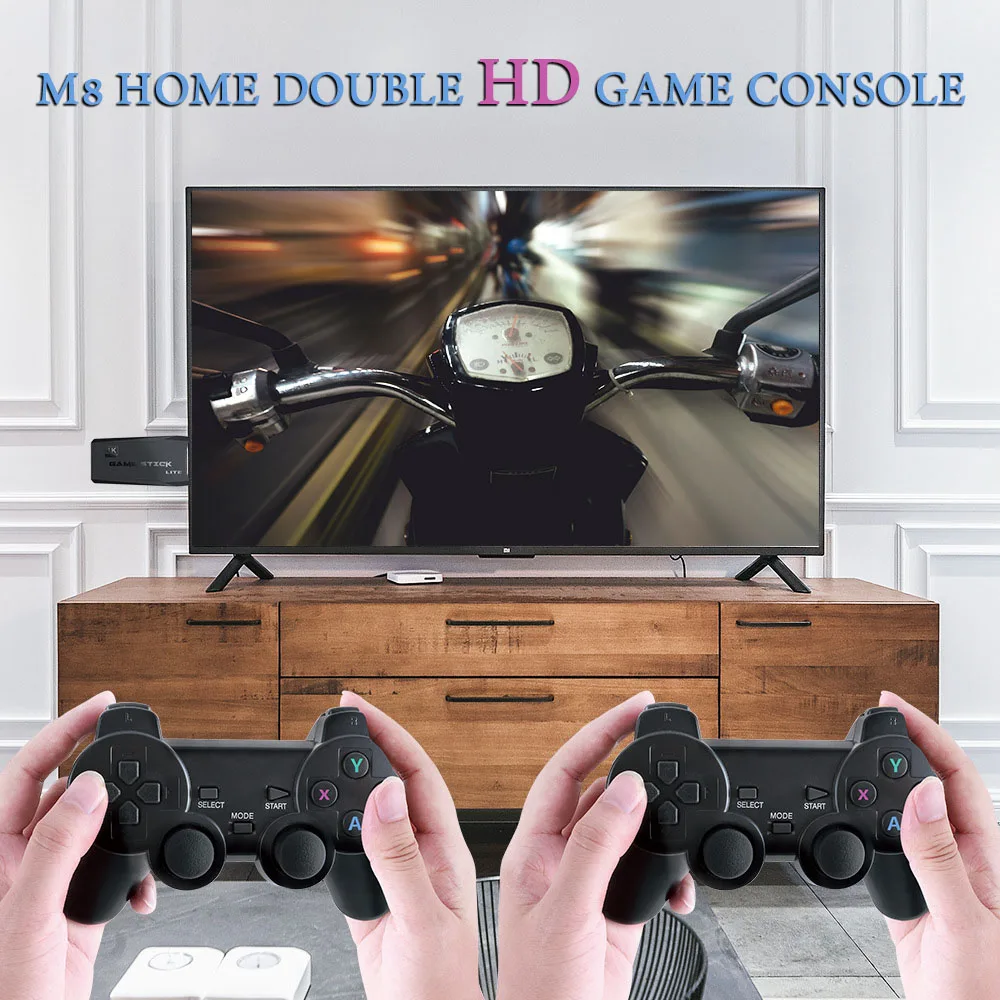 Video Game Console Game Stick M8 4K 20000 Games 32/64GB Double Wireless Controller Retro Games For PS1/GBA Gift Dropshipping