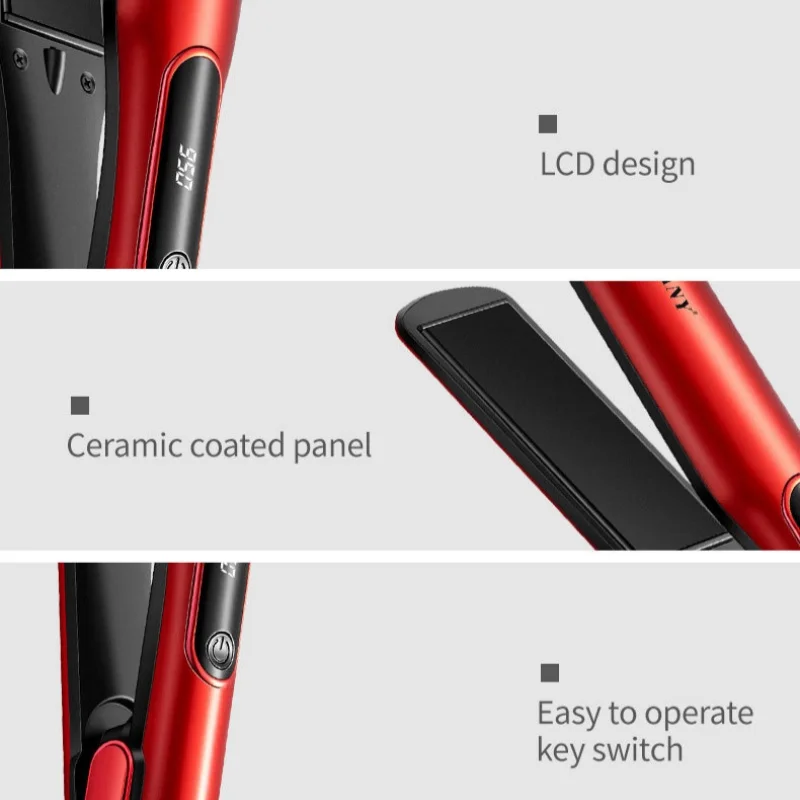 Бытовой выпрямитель двойного назначения для влажной и сухой уборки, керамическое дно, ЖК-экран, регулируемая температура, расческа для выпрямления волос