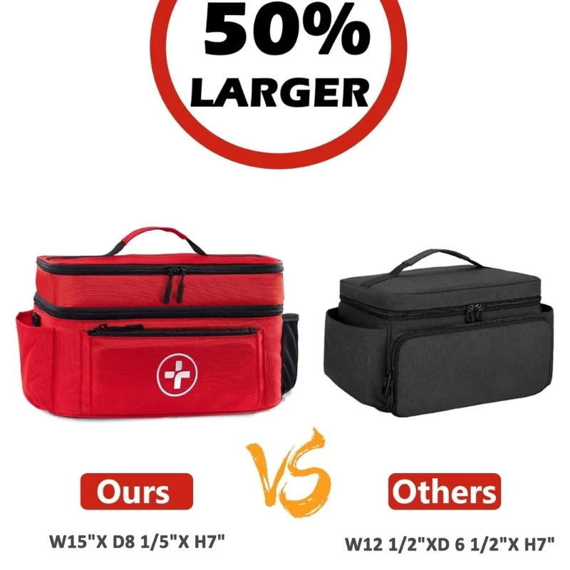 First Aid Organizers Bag With Multiple Pockets Water Resistant For Home Camping