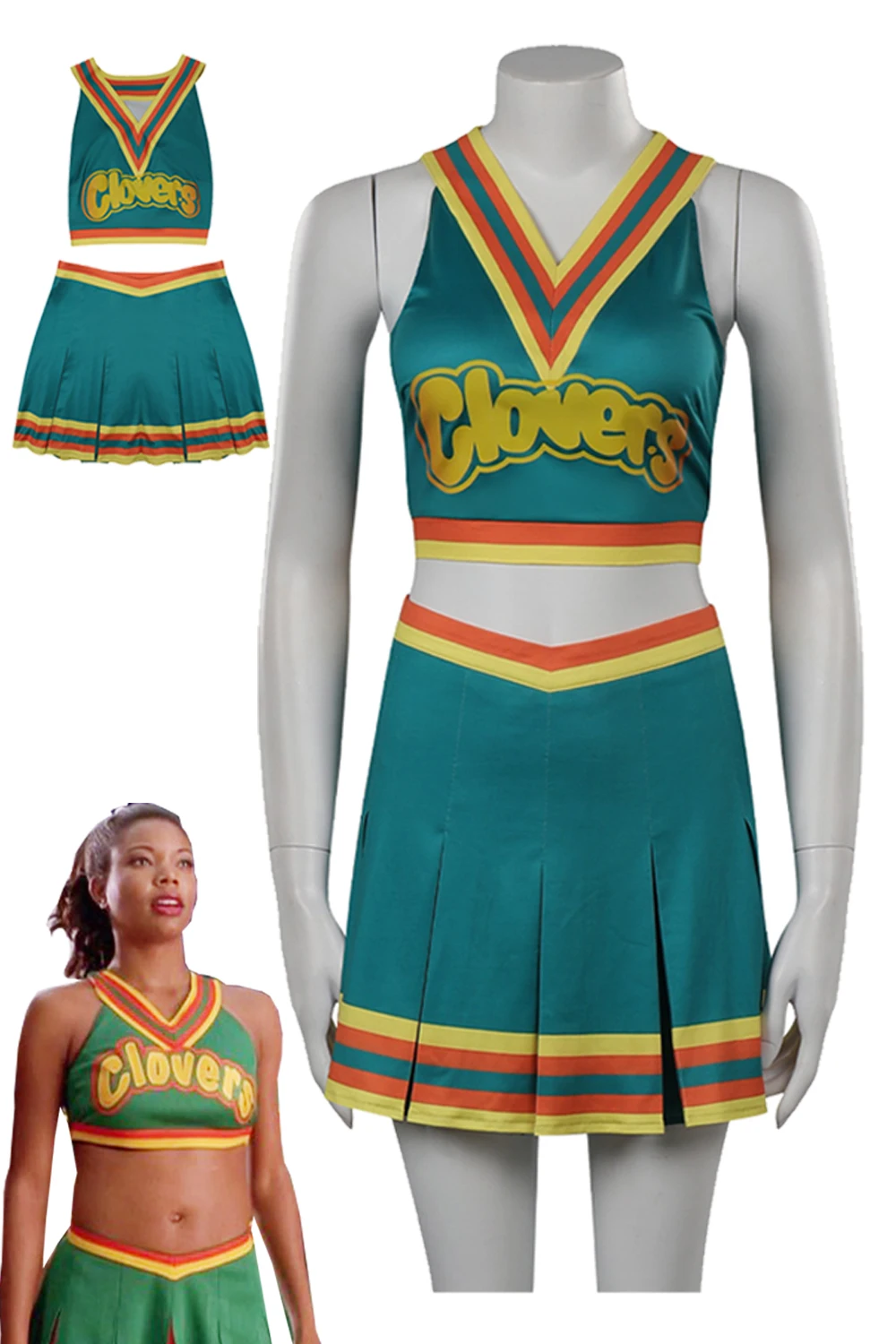 Movie Bring It On Clover Cheerleading Clothes Cosplay Women Dress Costume Outfits Halloween Carnival Suit For Female Women Adult