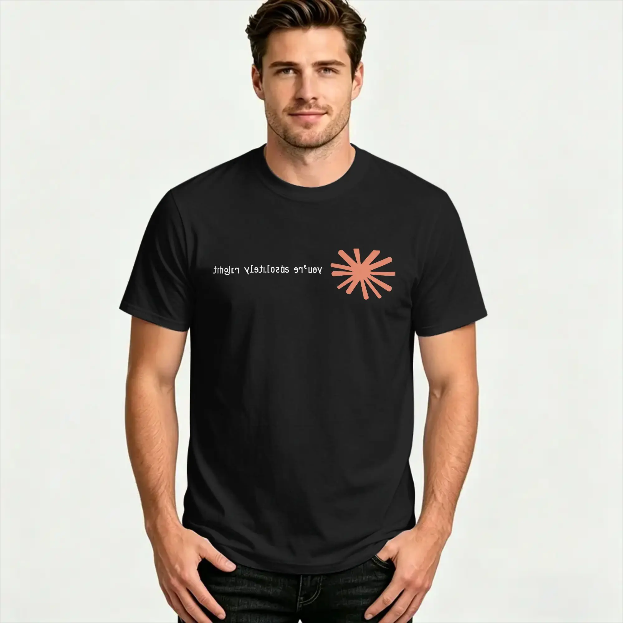 Claude Code You're Absolutely Right T-Shirt for Men  Tee Shirt Round Collar Short Sleeve T Shirts Plus Size Clothing