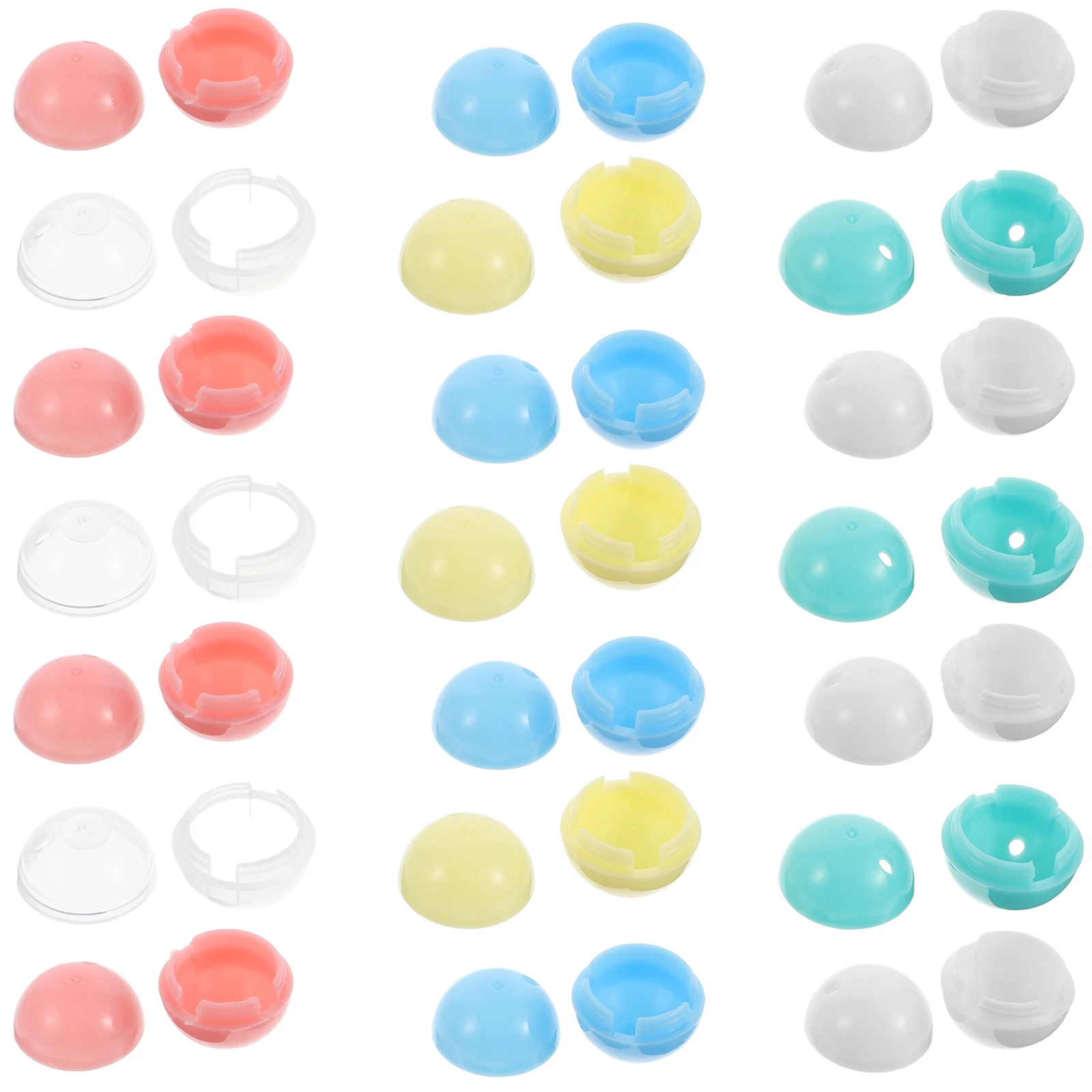 

30 pcs Mini Shells Fillable Round Containers Plastic DIY Decoration Party Supplies Toy Vending Machine Easter