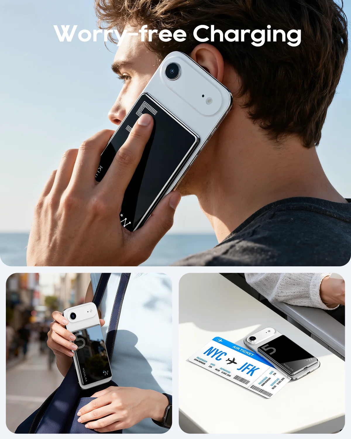 쿠라파워뱅크 5000mAh 마그네틱 무선 휴대용 충전기 외장 배터리 20W 고속 충전 아이... - 3
