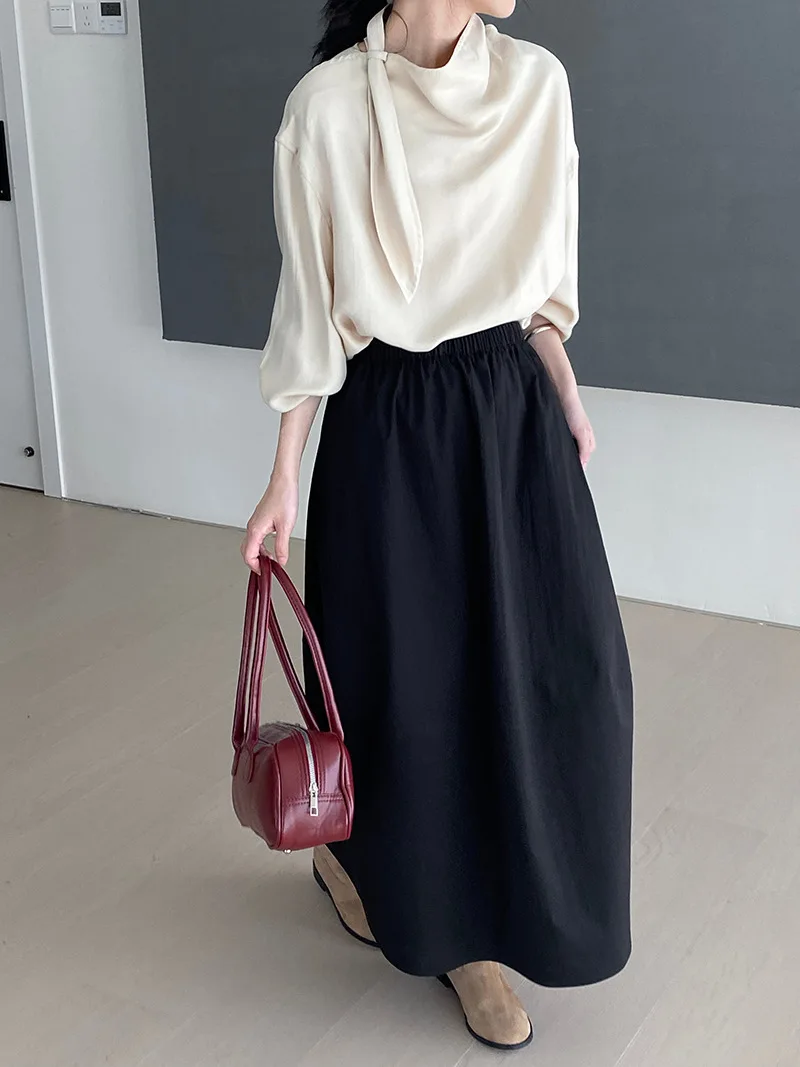 LIMO 2025 Новая женская вельветовая юбка трапециевидной формы длиной миди, элегантная офисная женская рабочая юбка, повседневная зимняя эластичная хлопковая юбка с высокой талией