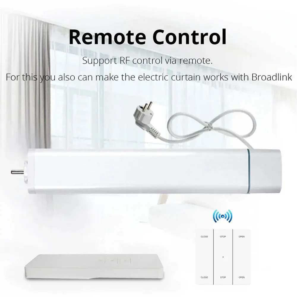 Zemismart Smartthings Control Z-wave Motorized Slide Shade Motor With Curtain Track And Wall Switch Customized App Control