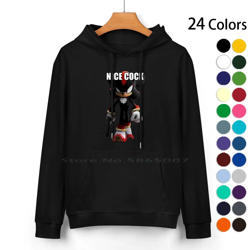 Edgehog With A Weapon Pure Cotton Hoodie Sweater 24 Colors Nice Cock Meme Shadow 100% Cotton Hooded Sweatshirt For Women Men