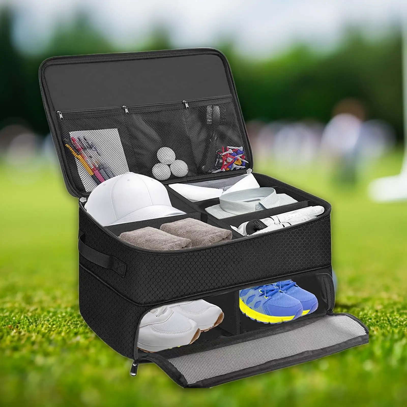 Golf Trunk Organizer Portable Golf Trunk Case Bag for Tees Balls Accessories