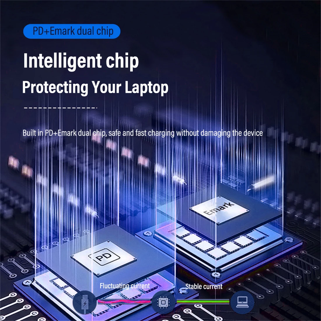 JORINDO Type-C to magnetic L/T-Heads charging cable -5.9FT, built-in PD+Emark dual chip, PD100W data cable with indicator light