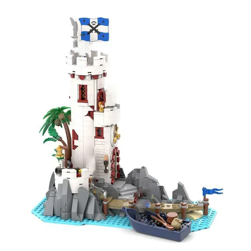 

Moc строительные кирпичи, средневековый замок, модель Sabre Island 2024, технология, модульные блоки, подарки, игрушки для детей, наборы «сделай сам», сборка