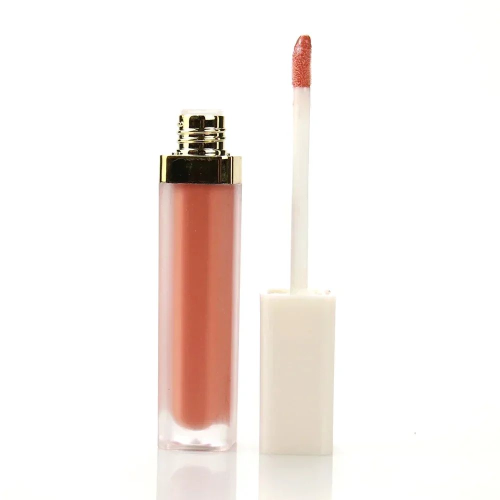 Aangepaste Lipgloss Nude Veganistische Glanzende Lipmake-Up Private Label Heldere Lipgloss