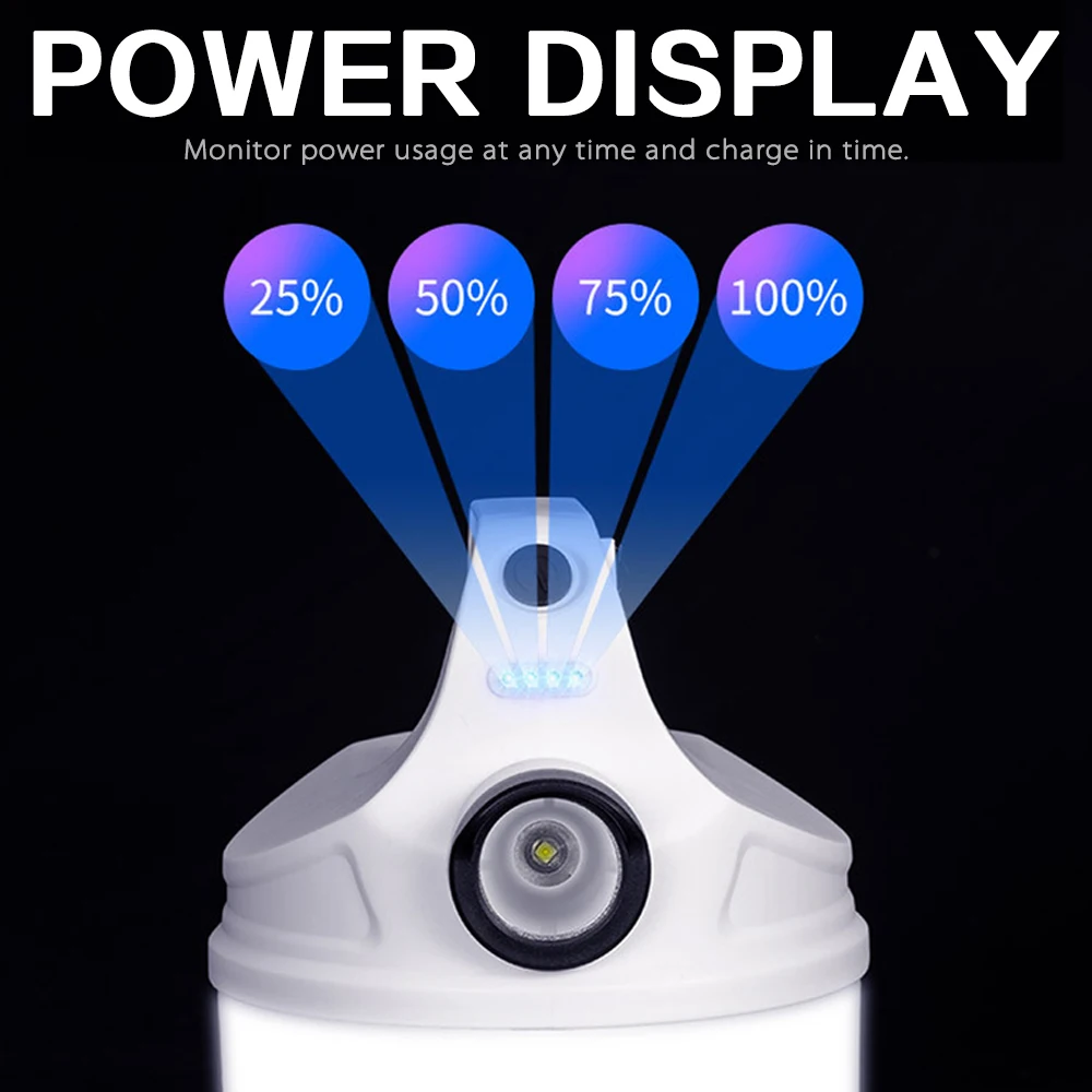 Portable LED Bulb Lights 4 Modes Night Market Stall Lights Camping Lights Built-in Battery Lantern Rechargeable Emergency Lamp