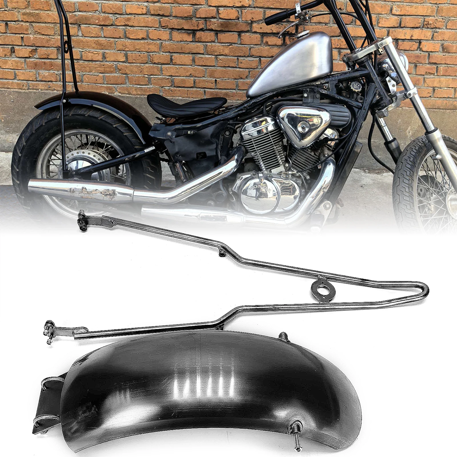 Motorrad-Heckfenderplatte für HONDA Steed VLX400 600 VLX 400 VLX600 Breite 18 cm Schmutzfänger Spritzschutzabdeckung mit Halterung