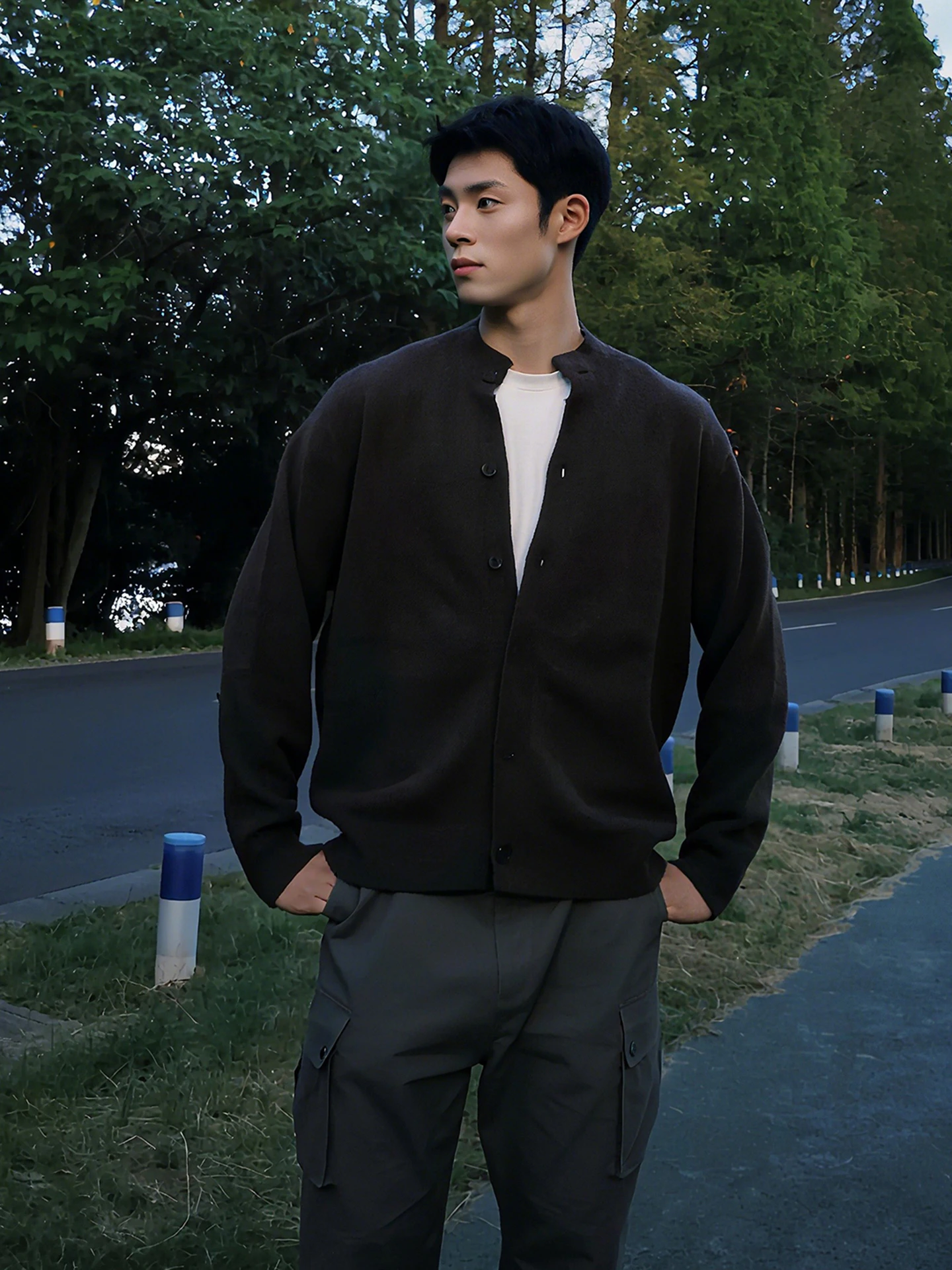 

Мужской свободный вязаный свитер-кардиган в американском стиле, осенний, повседневный, комфортный, средней мягкости, с длинными рукавами