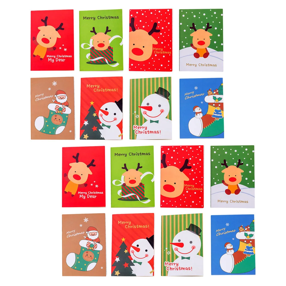 24 Pcs Christmas Party Favors Journal Notepads Pocket Book Mini School Student Cartoon Notebook