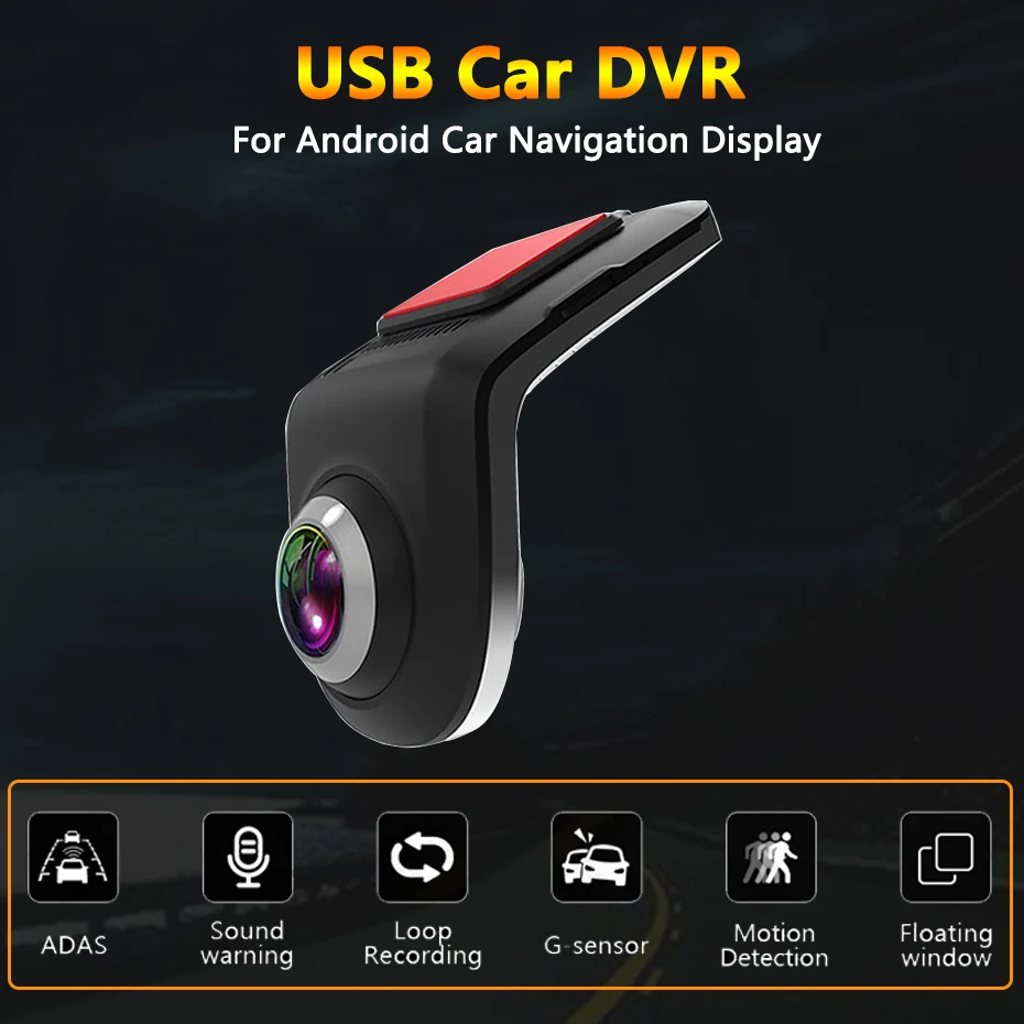 Car Dash Cam USB HD 1080P 170 Degree Wide Angle Car Camera Recorder Front ADAS Dashcam Android DVR Auto Recorder Night Version