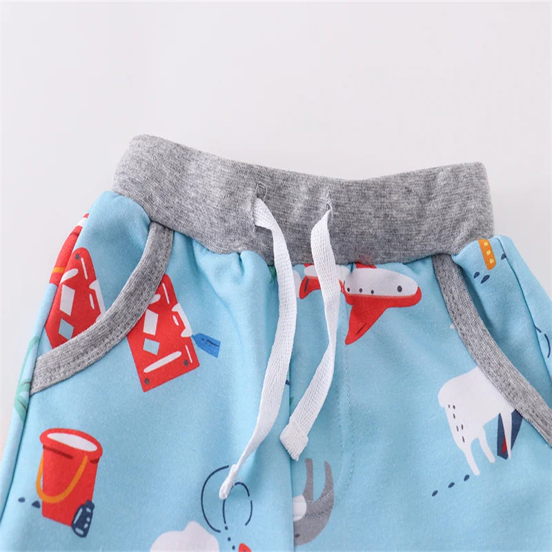 Jumping Meters 2-7T Cotton Girls Shorts Summer Drawstring Kids Fruits Animals Print Short Baby Pants Children's Clothing