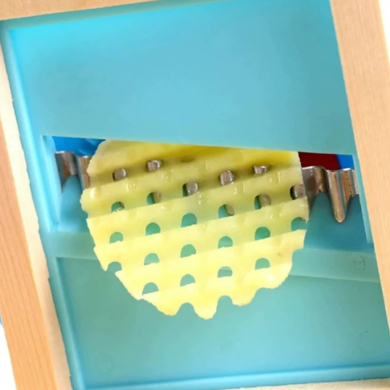Practical Potato Grid Wiping Wave Knife Commercial Restaurant Home Fancy Slicer Cut Flower French Fries Potato Grid Cutting King
