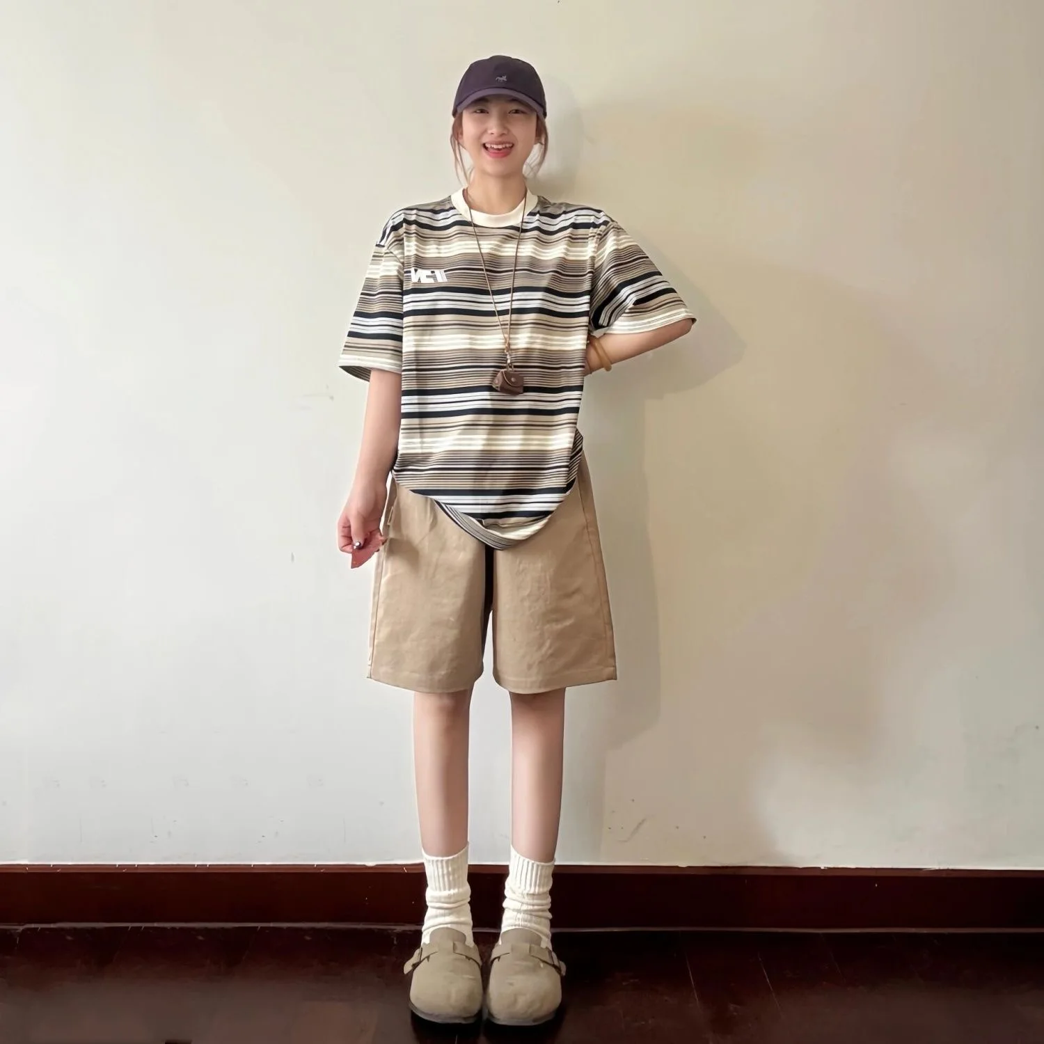 Summer Thin Khaki Color Women's Casual Work orts Loose BF Lazy Sport Slimming Five-Quarter Length High Waist Cotton Pants