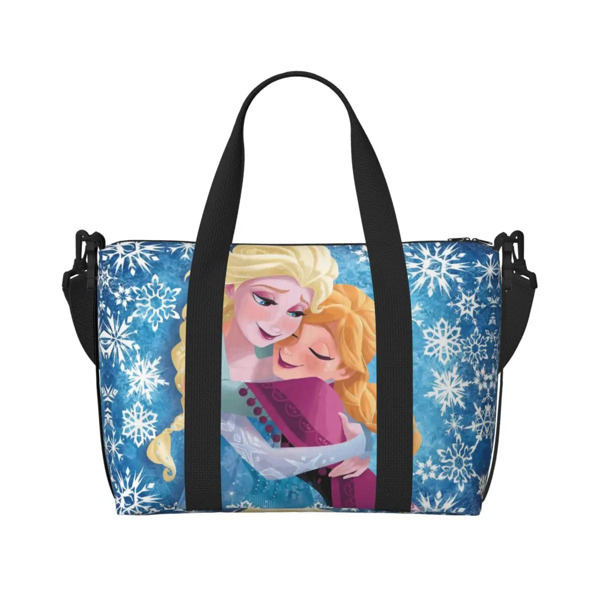 

Индивидуальные сумки-шопперы с мультяшным принтом F-Frozen для женщин, вместительные сумки для спортзала, пляжа и путешествий