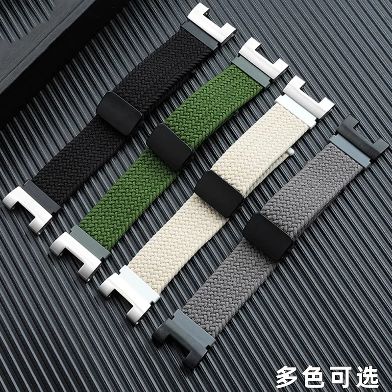 ل كاسيو G-SHOCK GST-B100 W120L S810L W300 410 تعديل مطاطا مضفر المنسوجة النايلون قماش حزام ساعة اليد الرجال المغناطيسي حزام الساعات
