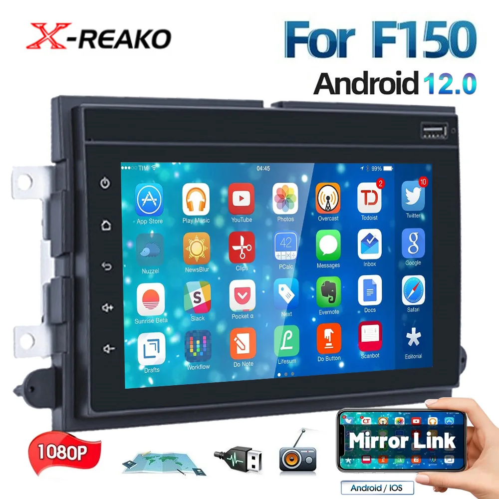 

REAKOSOUND 2 Din AI Voice Android 12 Car Radio For Ford F150 F250 F350 Fusion Mustang Edge Navigation Stereo GPS WIFI IPS Screen