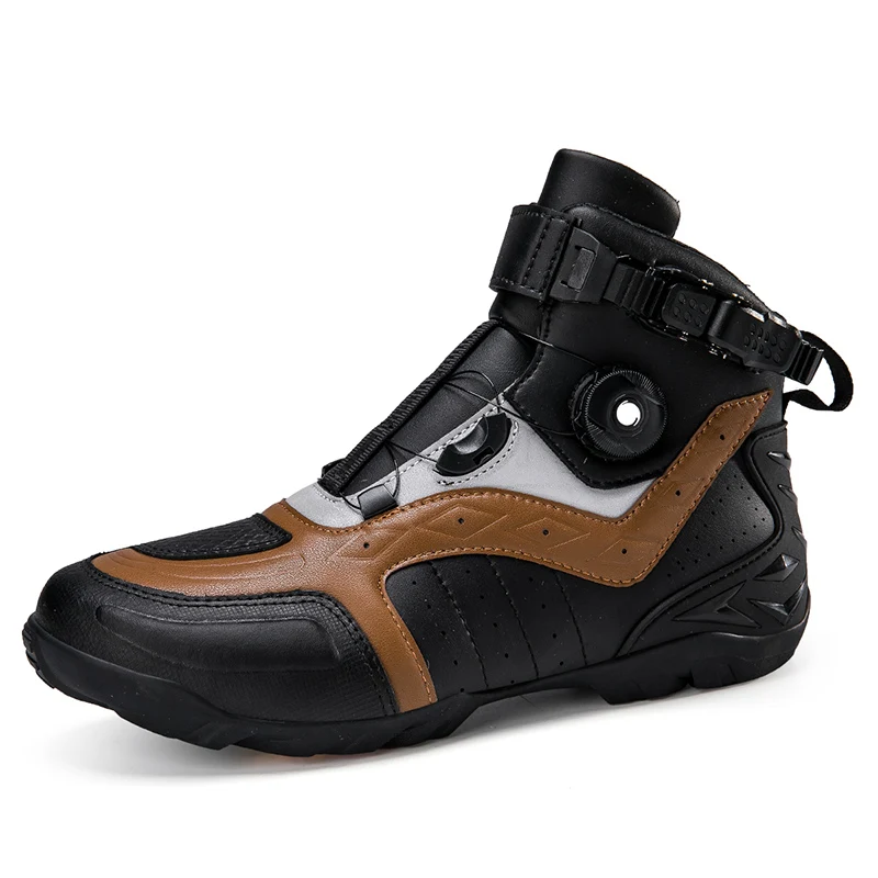 

Motorcycle protective riding boots men four season high top off-road anti slip fashion breathable cycling boots travel equipment