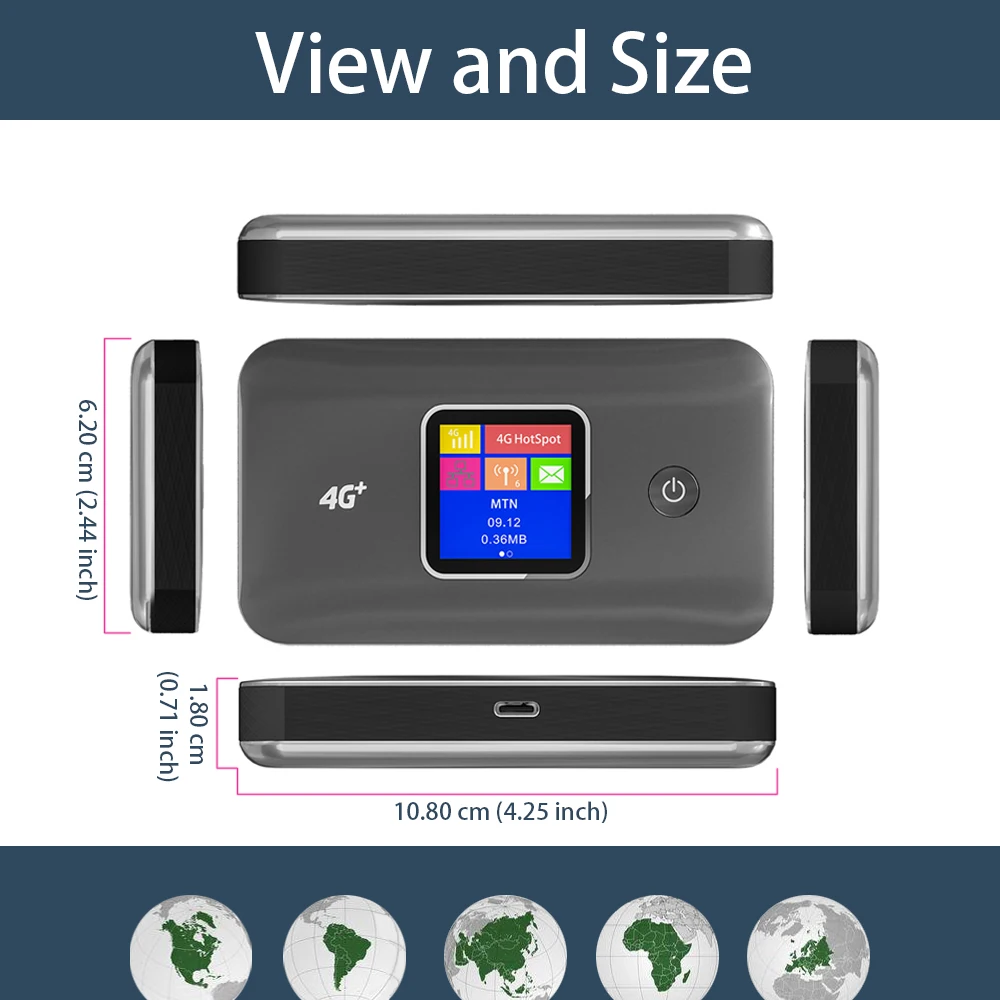 TIANJIE MF801 4G+ Mobile Hotspot,Router with Sim Card Slot,5G Modem,Portable WiFi Device for Travel,Global Unlocked Mifi Router