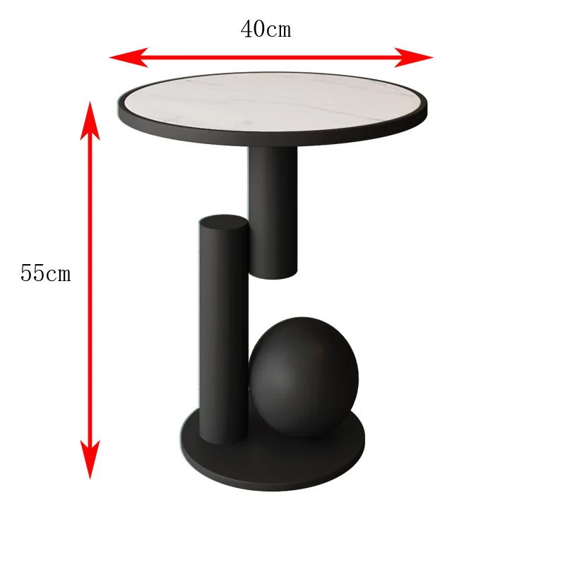 FULLLOVE Light Luxury Modern Bedside Table Bedroom Simple Furniture Sofa Wrought Iron Tea Table Ins Wind Rock Board Side Table