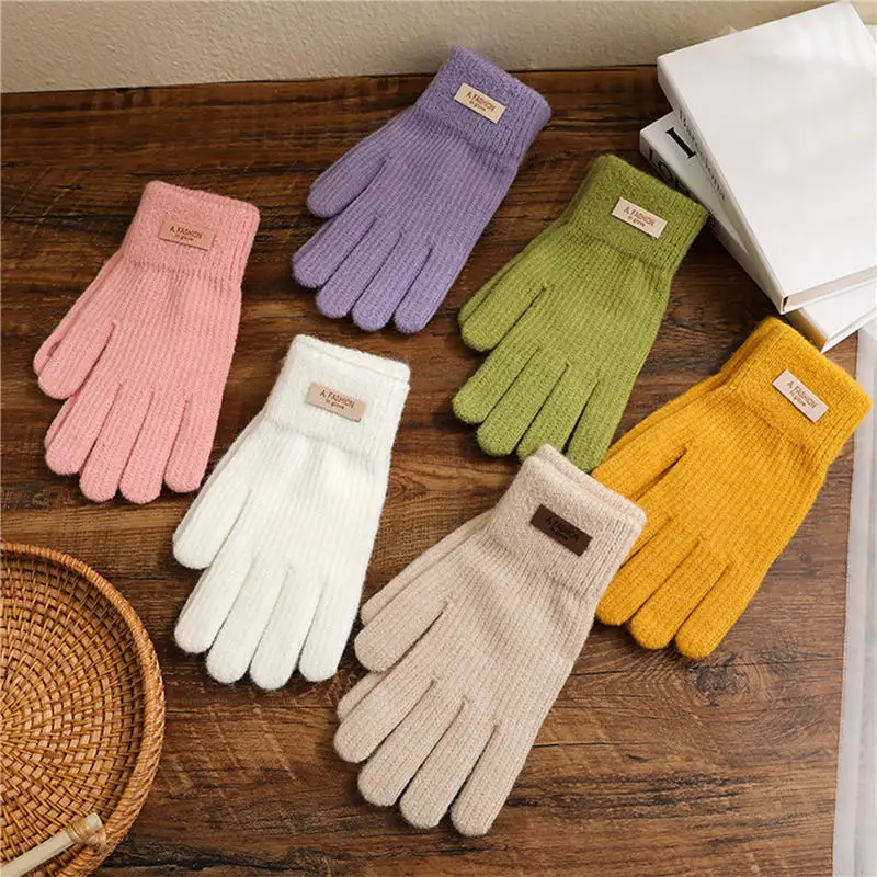 Winter Touch Screen Gloves Texting Cap Smart Phone Women Men Warm Stretch Knit Mittens Full Finger Female Crochet Soft Thicken