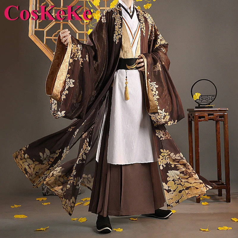 CosKeKe Zhongli Cosplay Anime Game Genshin Impact Costume Snuff Shadow Fashion Printed Uniforms Halloween Role Play Clothing New